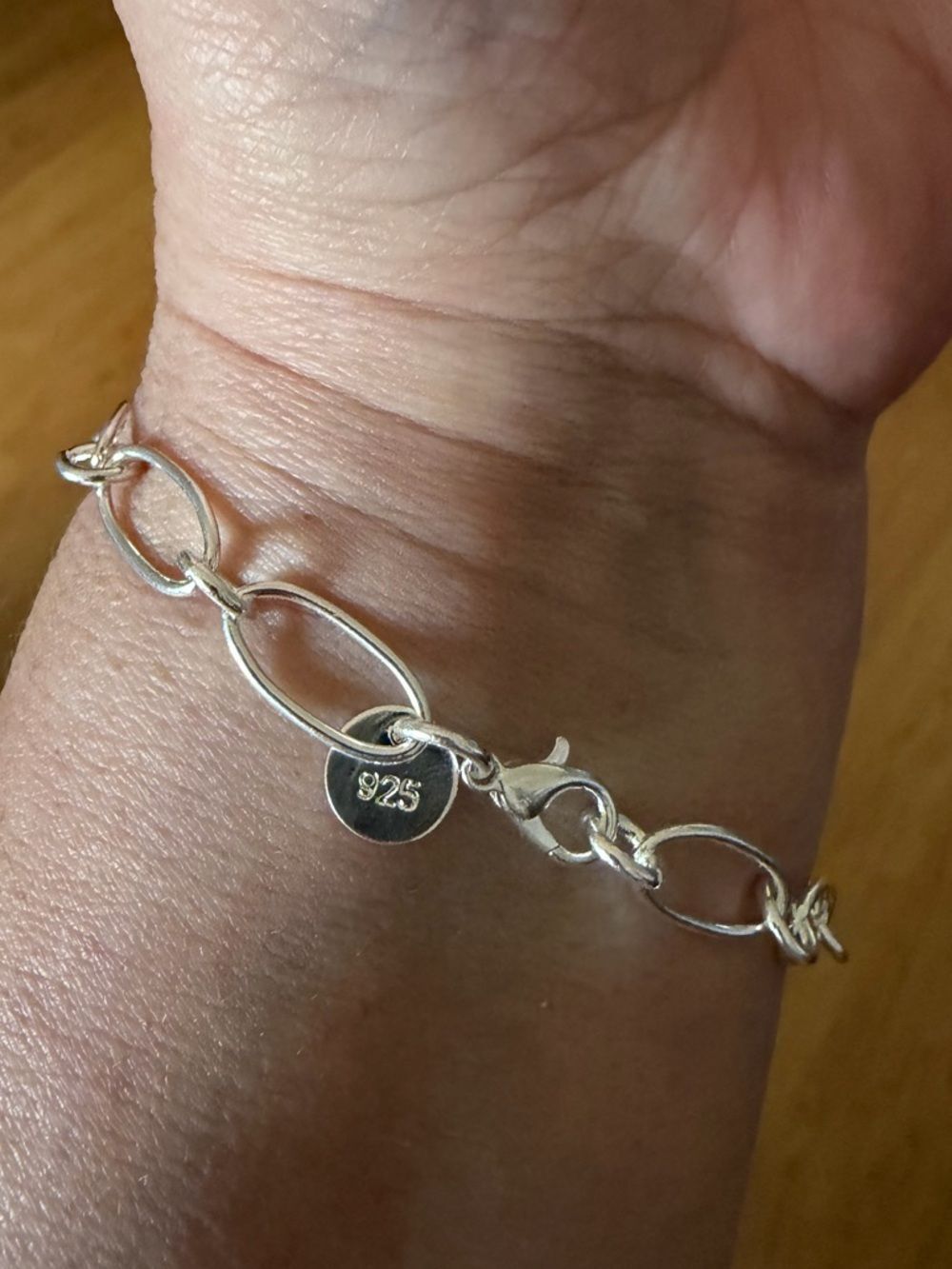 Chain link bracelet with heart pendant in 925 sterling silver - Picture 4 of 8